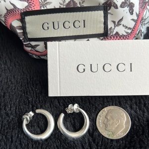 Gucci Authentic Sterling Silver Hoop Earrings